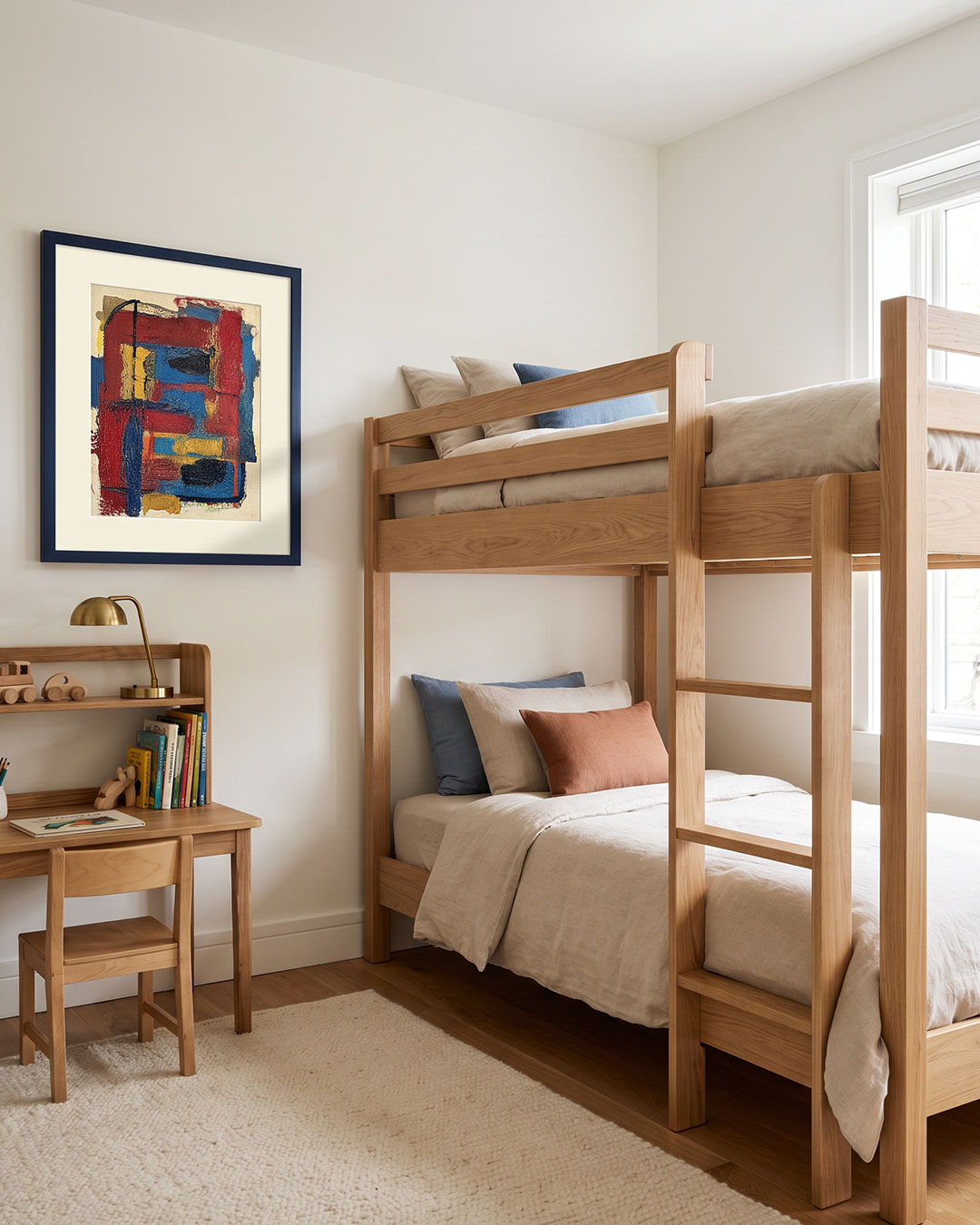 Quarto com papel de parede