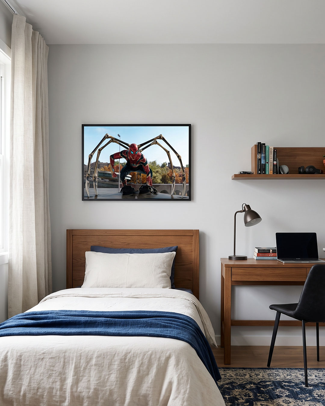 Quarto com papel de parede